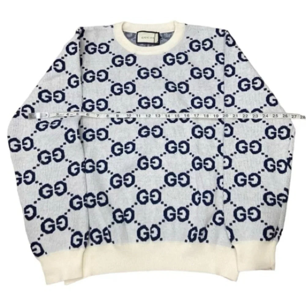 Gucci Men's White Logo Crewneck Sweater